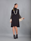 Wilma Black Chiffon A-Line Knee-Length Dress — New York New York