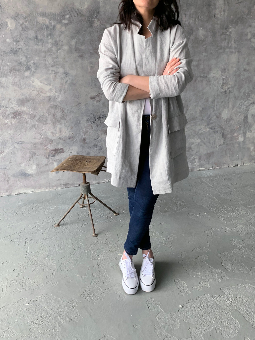 Nadia Gray Linen Blazer — view 3