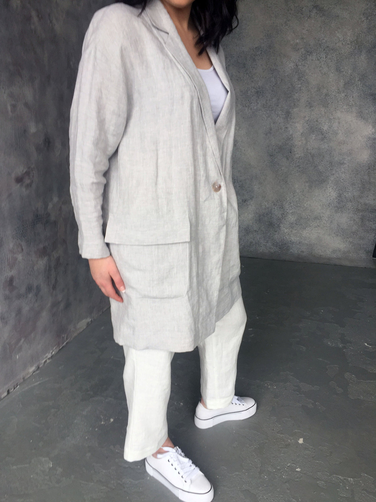 Nadia Gray Linen Blazer — view 5