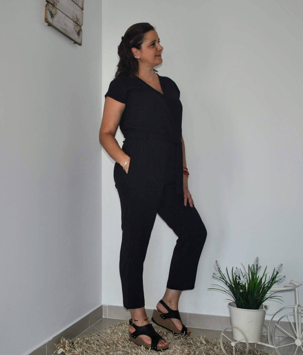 Greta Black Wrap Jumpsuit — view 6