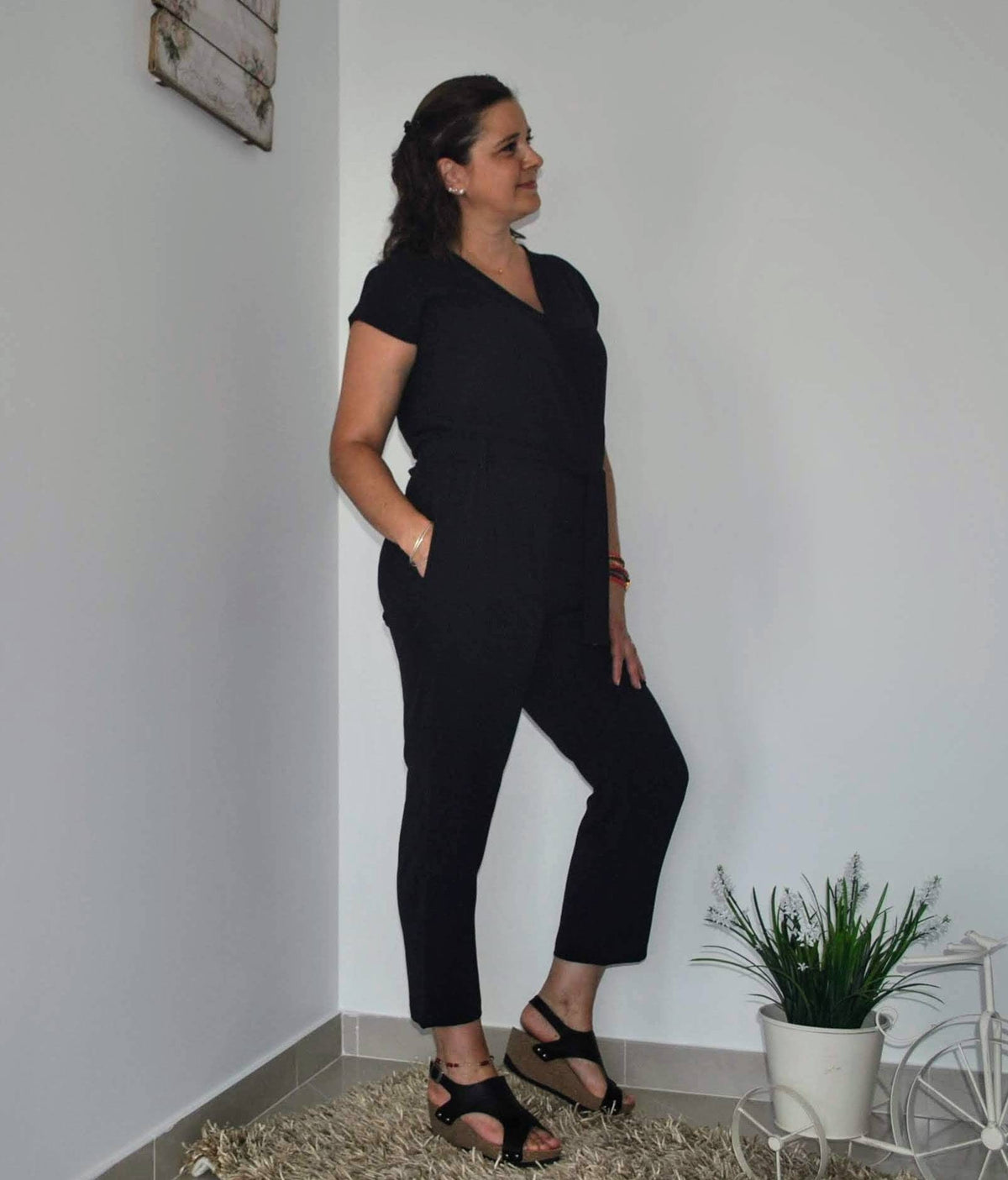 Greta Black Wrap Jumpsuit — view 6