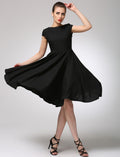 June Black Linen Fit-and-Flare Knee-Length Dress — New York New York