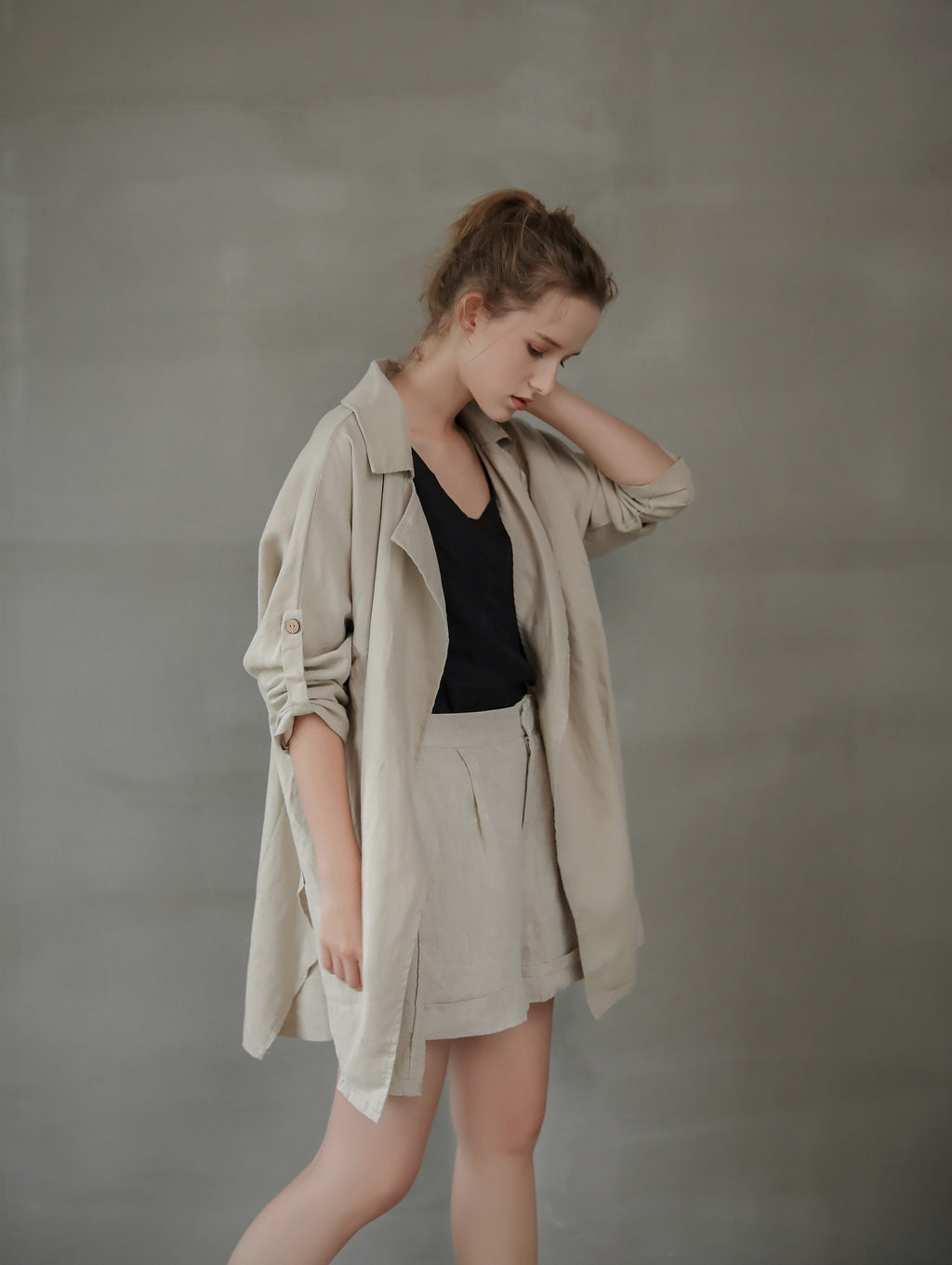 Xena Brown Linen Jacket — view 5
