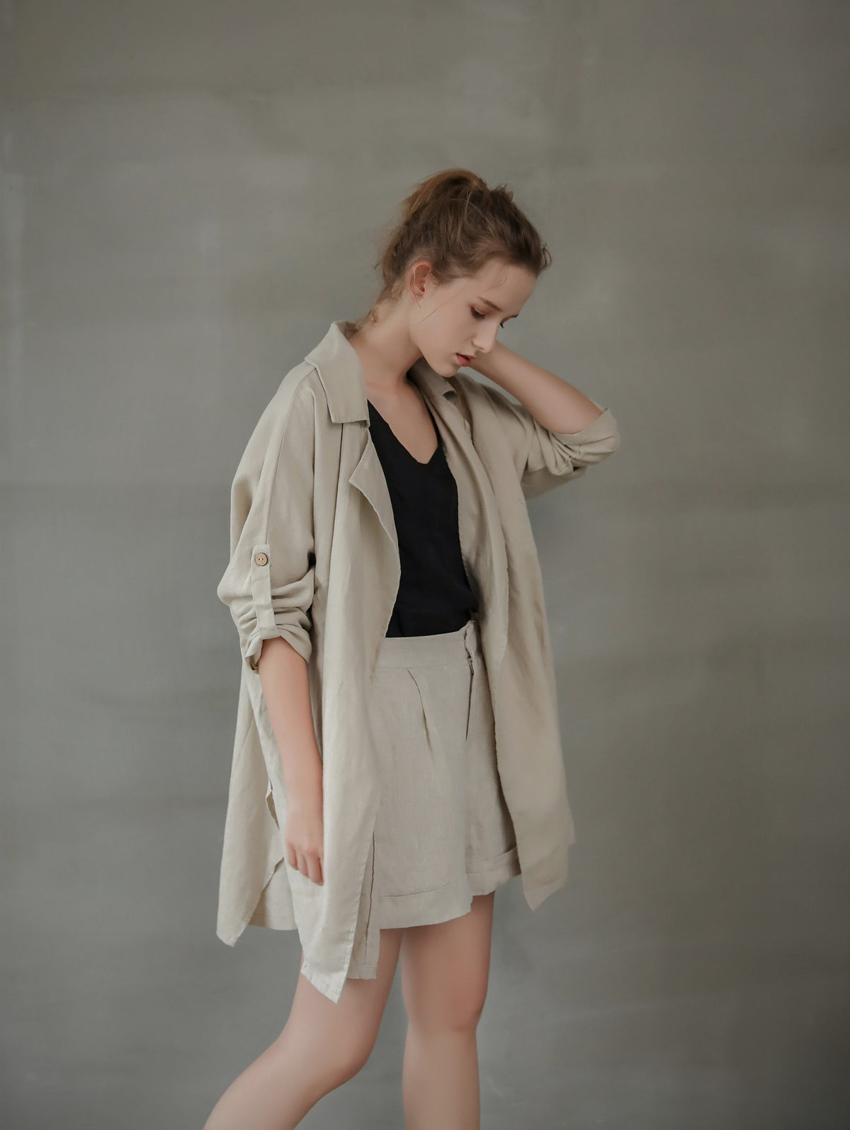 Xena Brown Linen Jacket — view 5