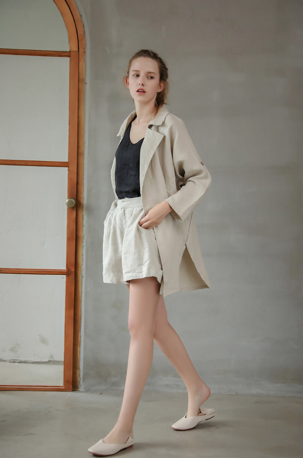Xena Brown Linen Jacket — view 3