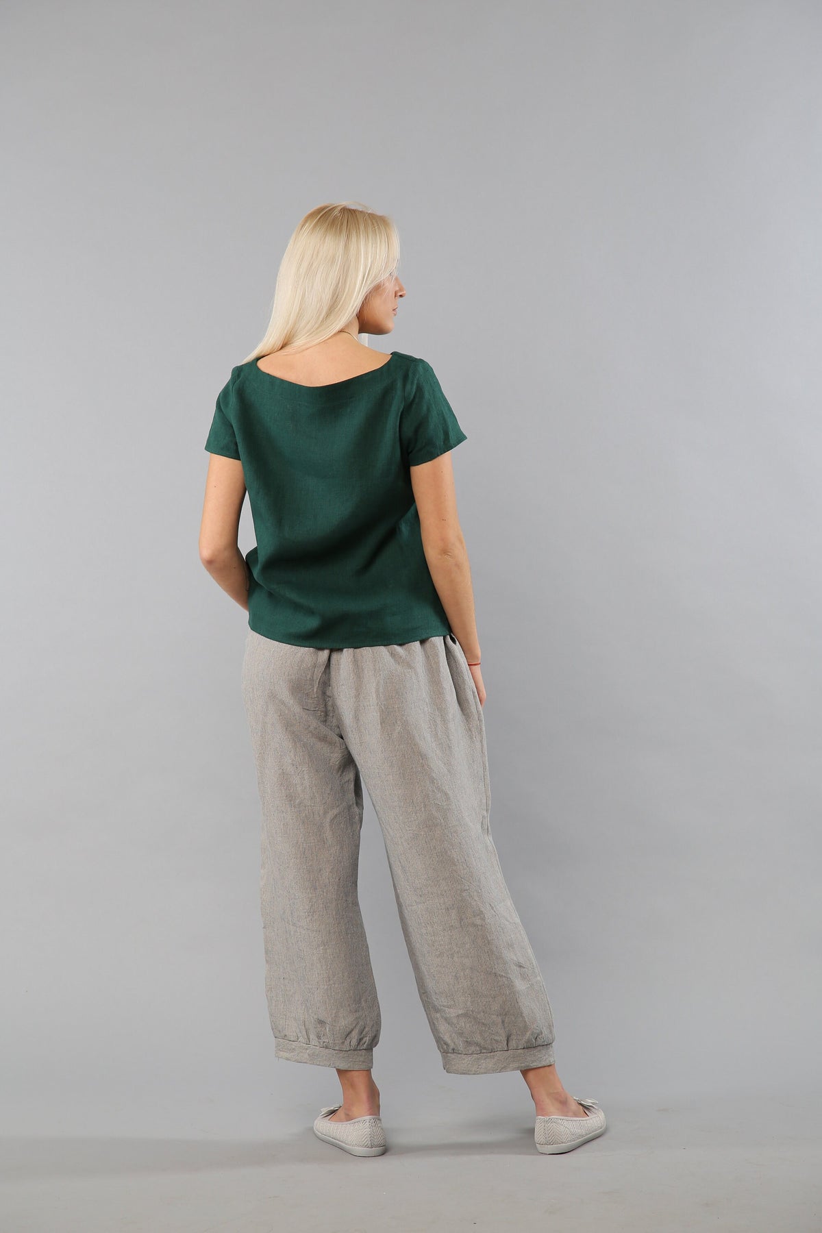 Winnie Striped Linen Pants — view 3