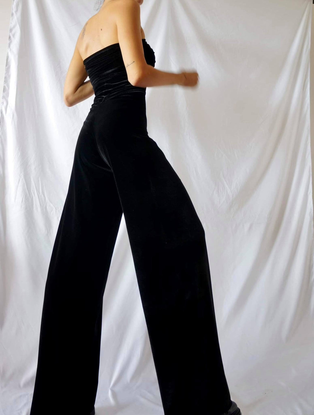 Sloane Black Velvet Pants — view 3