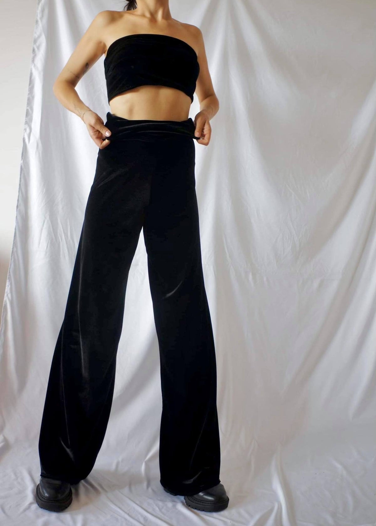 Sloane Black Velvet Pants — view 4
