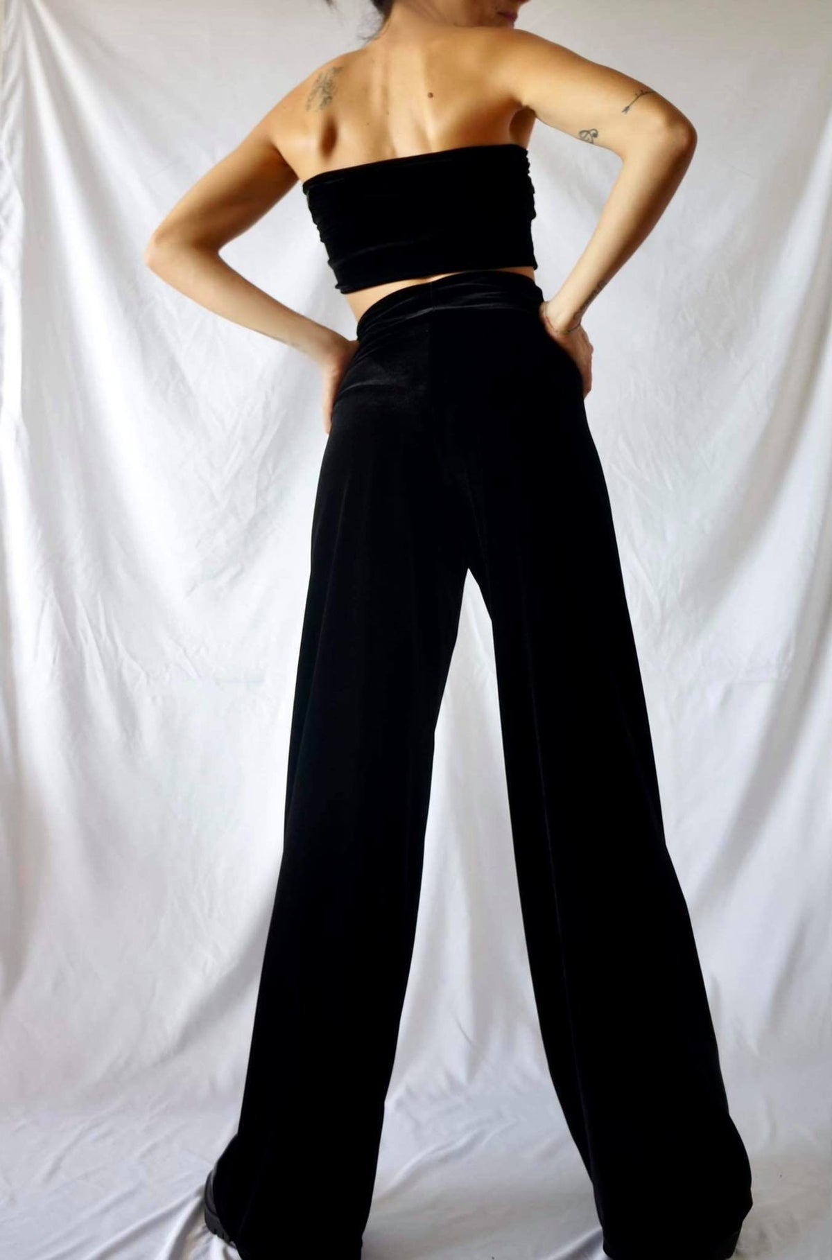 Sloane Black Velvet Pants — view 5