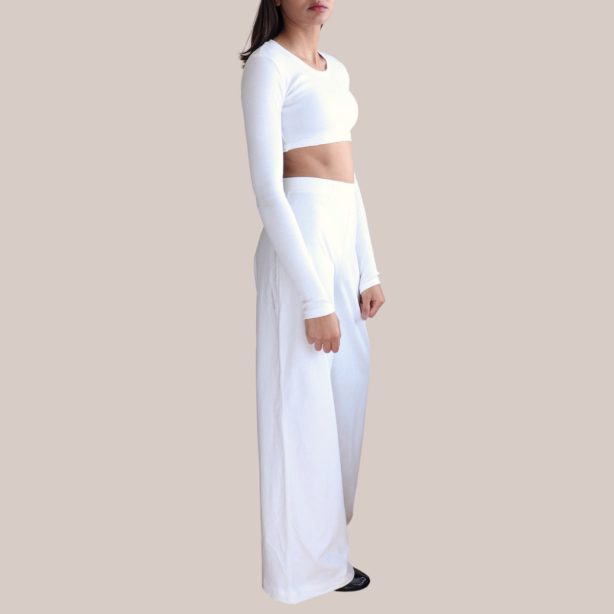 Rosa White Cotton Pants — view 3