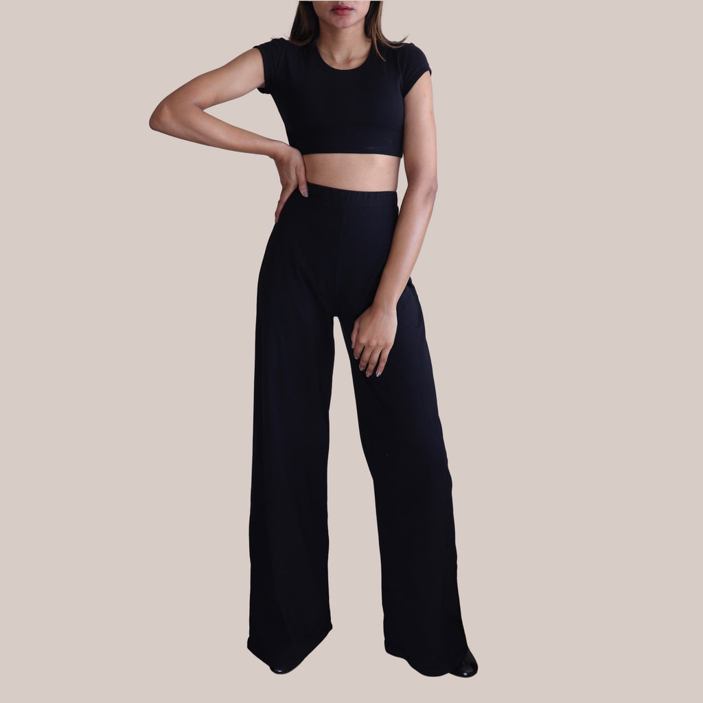Opal Black Cotton Pants — view 3