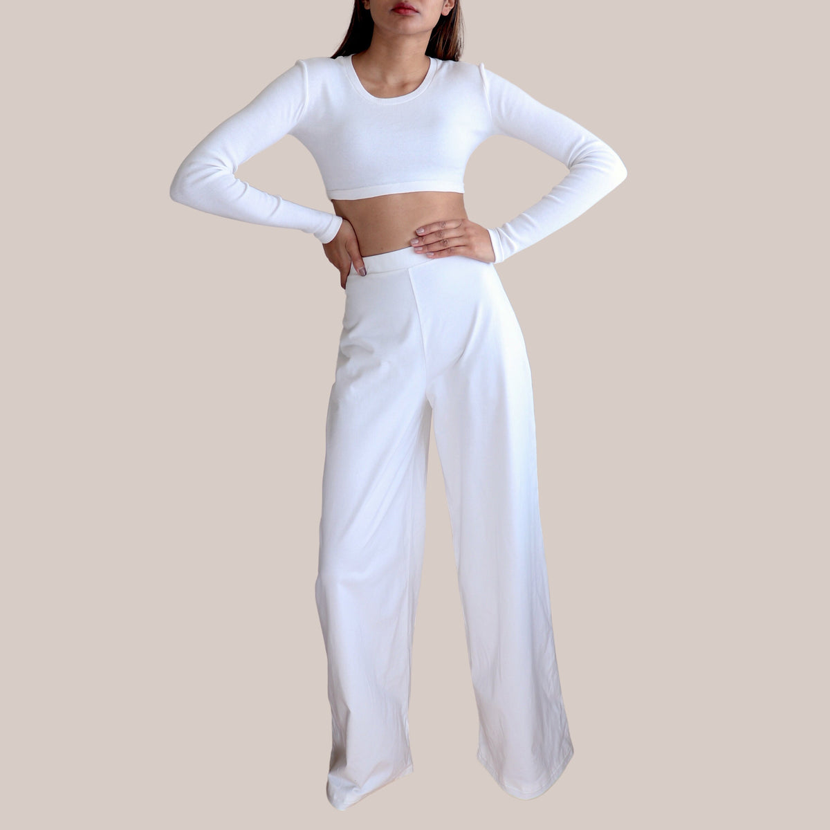 Rosa White Cotton Pants — view 4