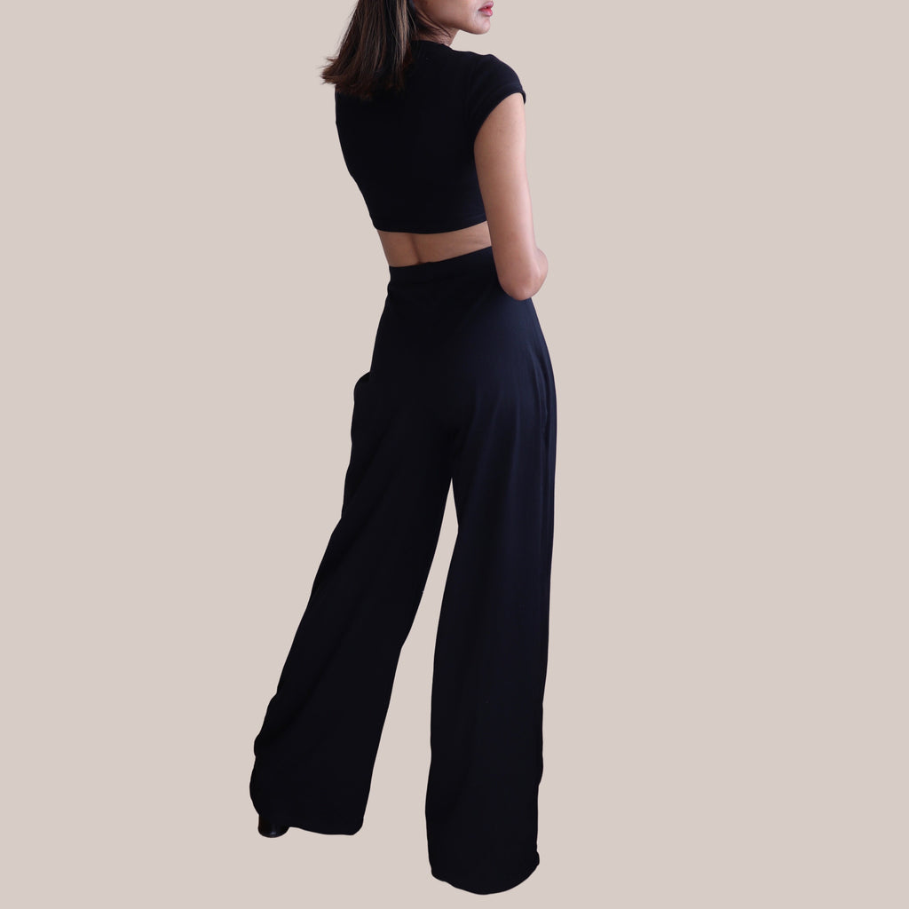 Opal Black Cotton Pants — view 4
