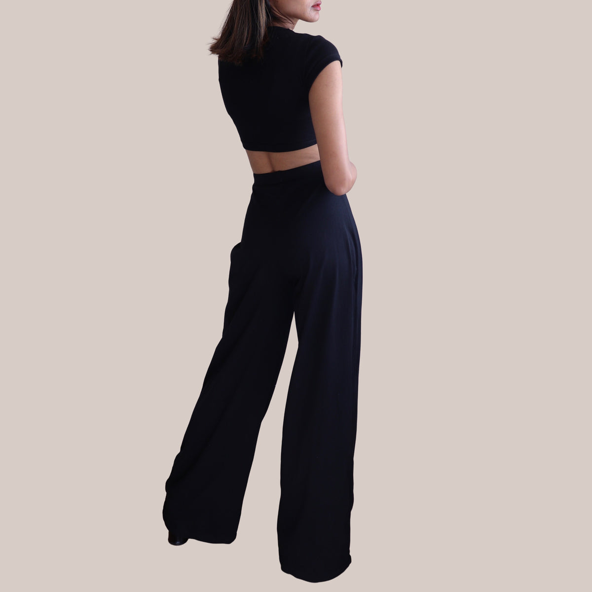 Opal Black Cotton Pants — view 4