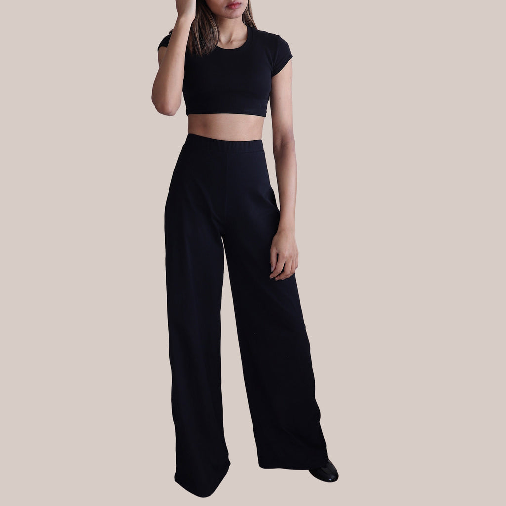 Opal Black Cotton Pants — view 2