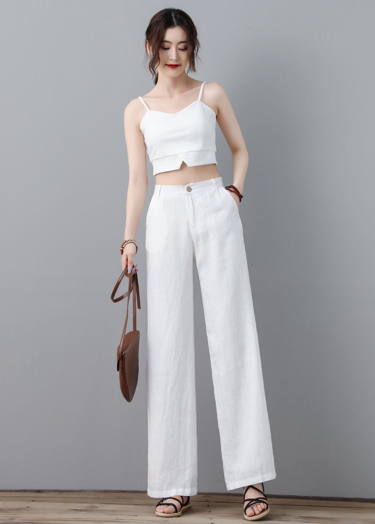 Neve White Linen Pants — New York New York