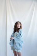 Goldie Light Blue Linen Wrap Blazer — New York New York