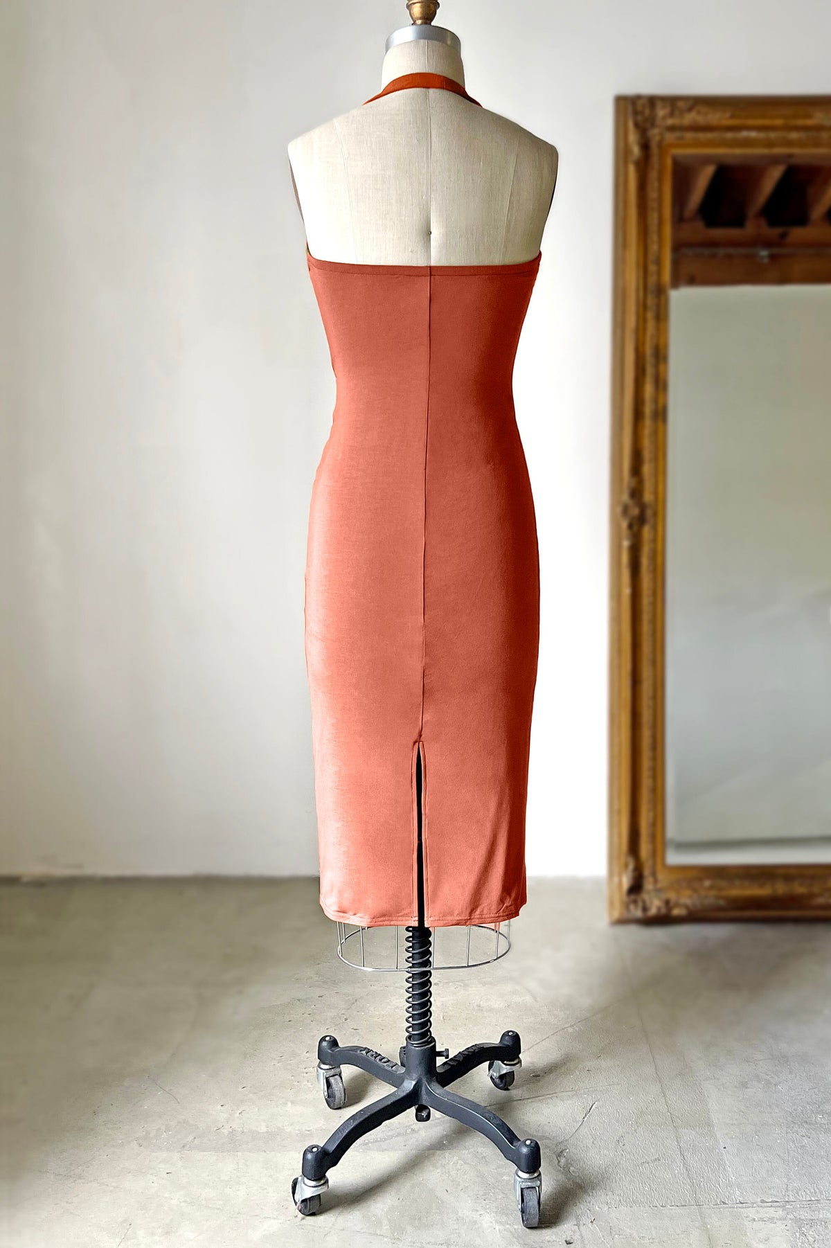 Lotte Black Knit Halter Midi Dress — view 4