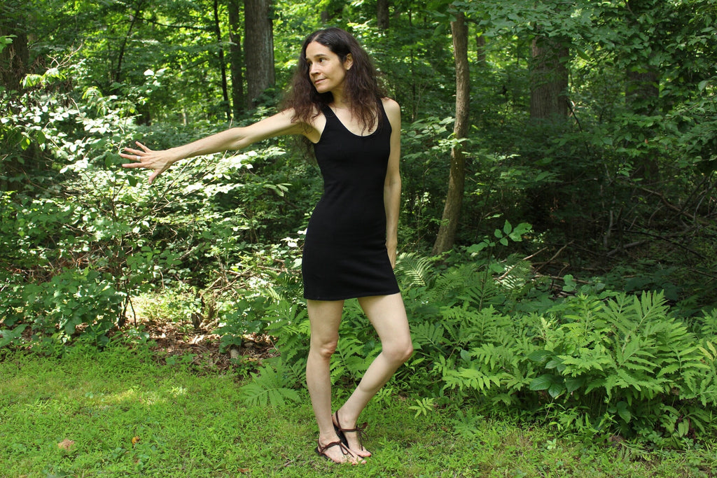 Dina Black Cotton Mini Dress — New York New York