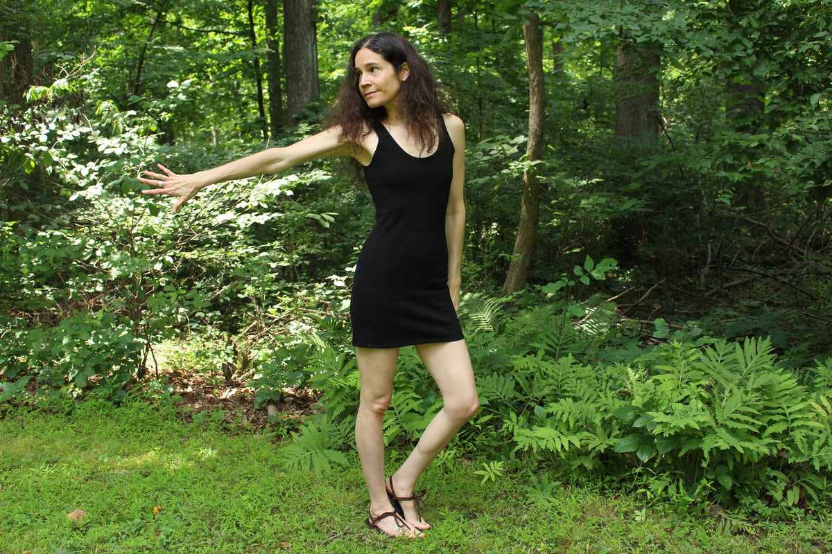 Dina Black Cotton Mini Dress — New York New York