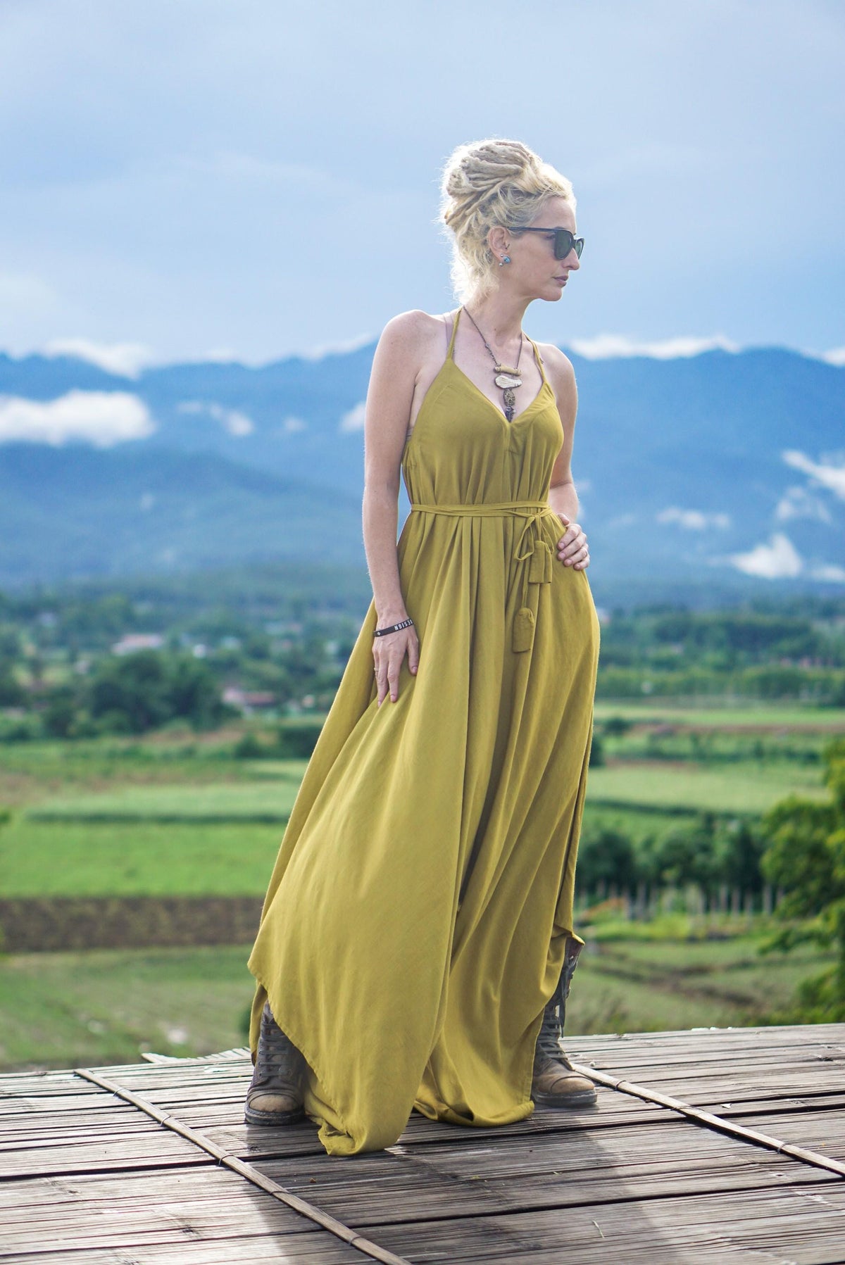 Carmen Mustard Cotton Jumpsuit — view 5
