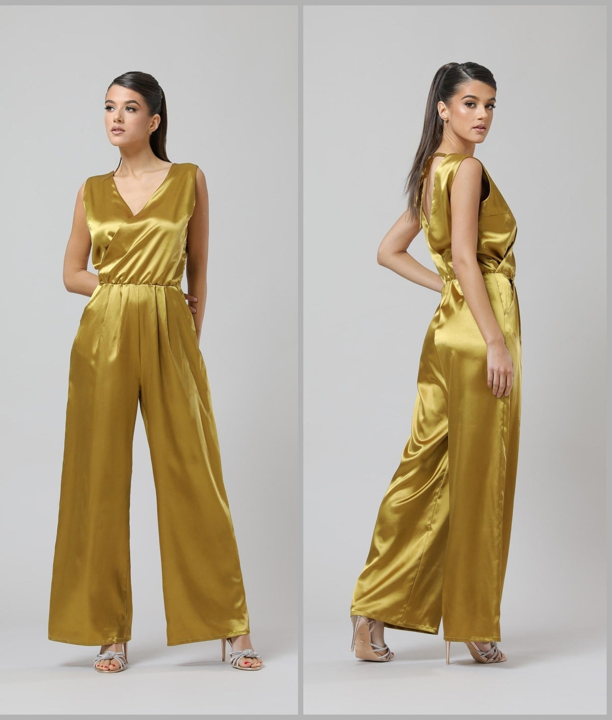 Leona Gold Satin Jumpsuit — view 5