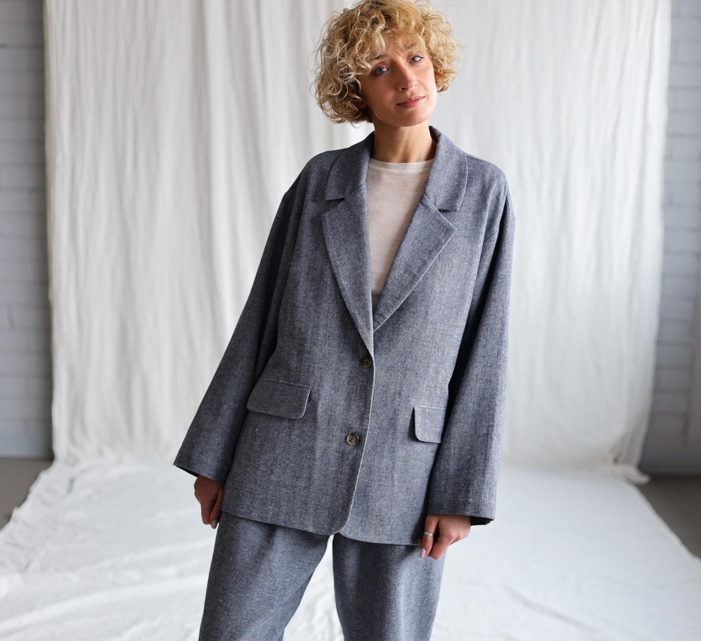 Quinn Gray Wool Blazer — view 2