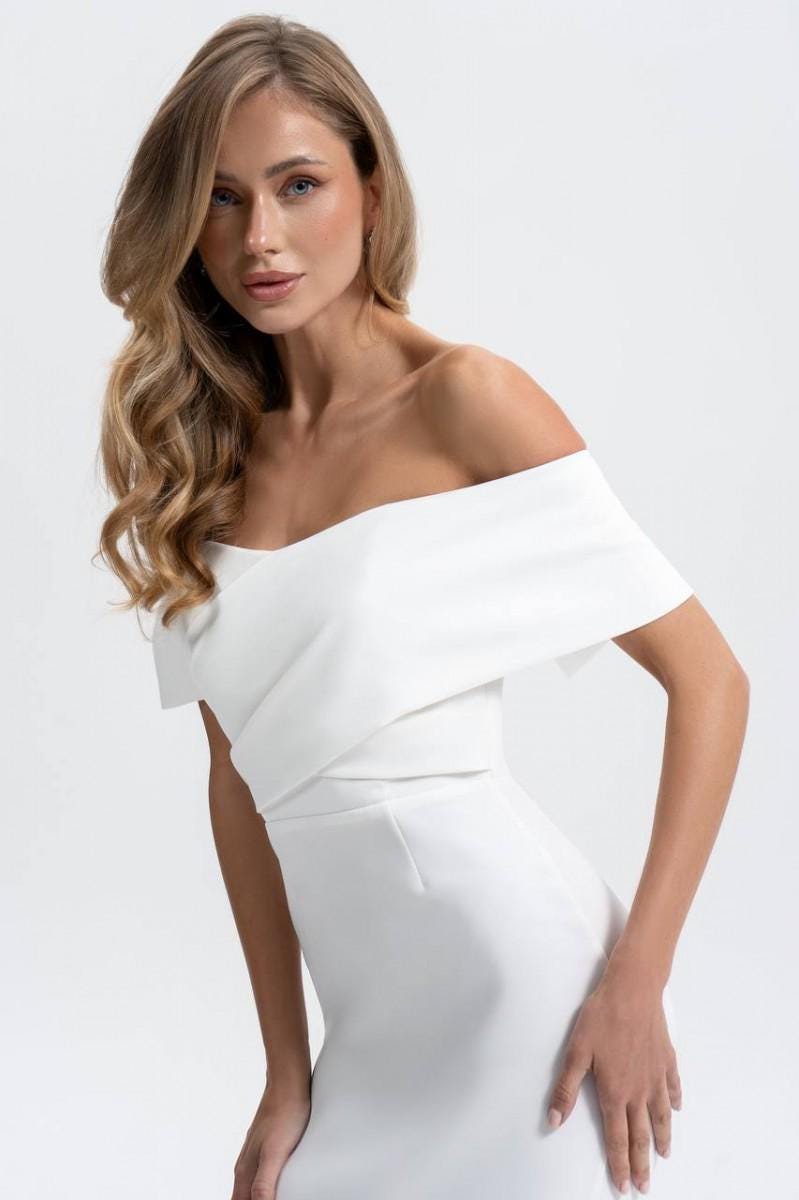 Frida White Bodycon Midi Dress — view 3