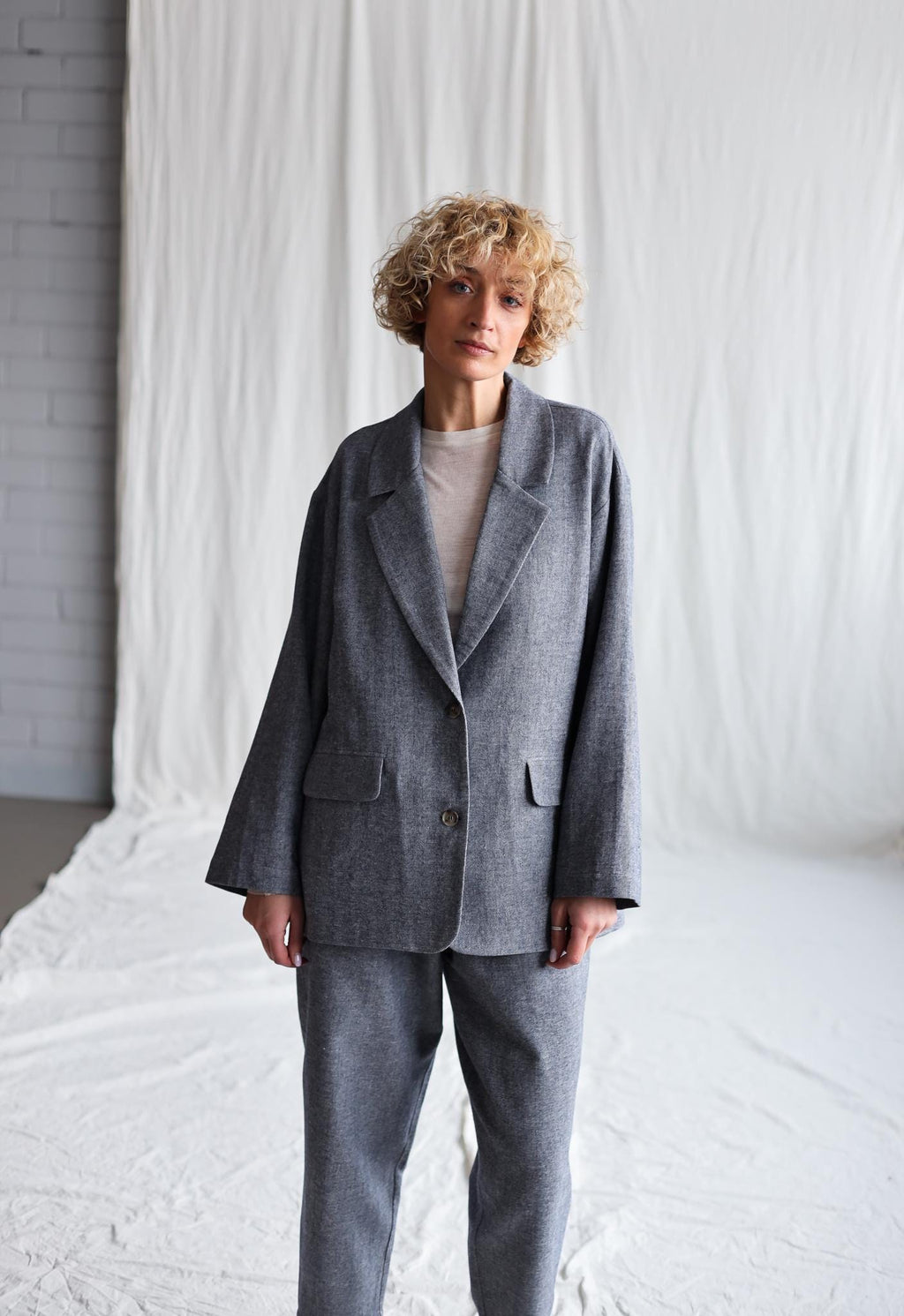 Quinn Gray Wool Blazer — view 3