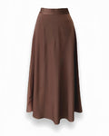 Ottilie Brown Satin Maxi Skirt — New York New York