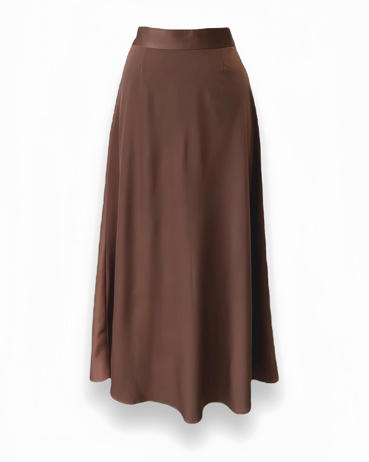 Ottilie Brown Satin Maxi Skirt — New York New York