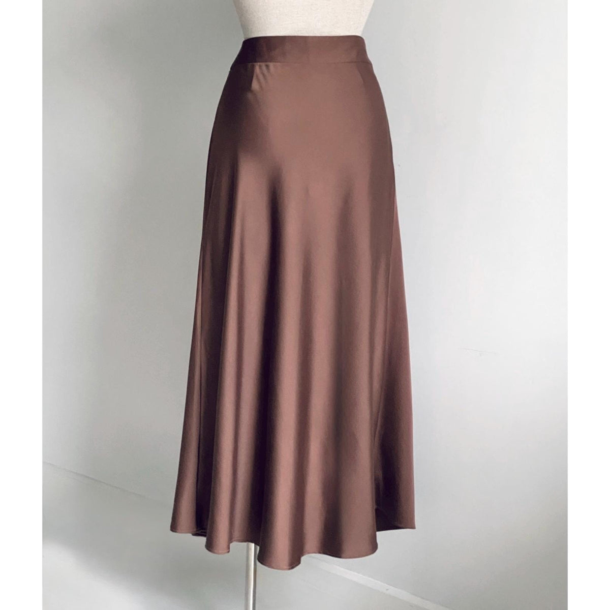 Ottilie Brown Satin Maxi Skirt — view 3