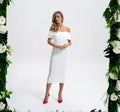 Frida White Bodycon Midi Dress — New York New York
