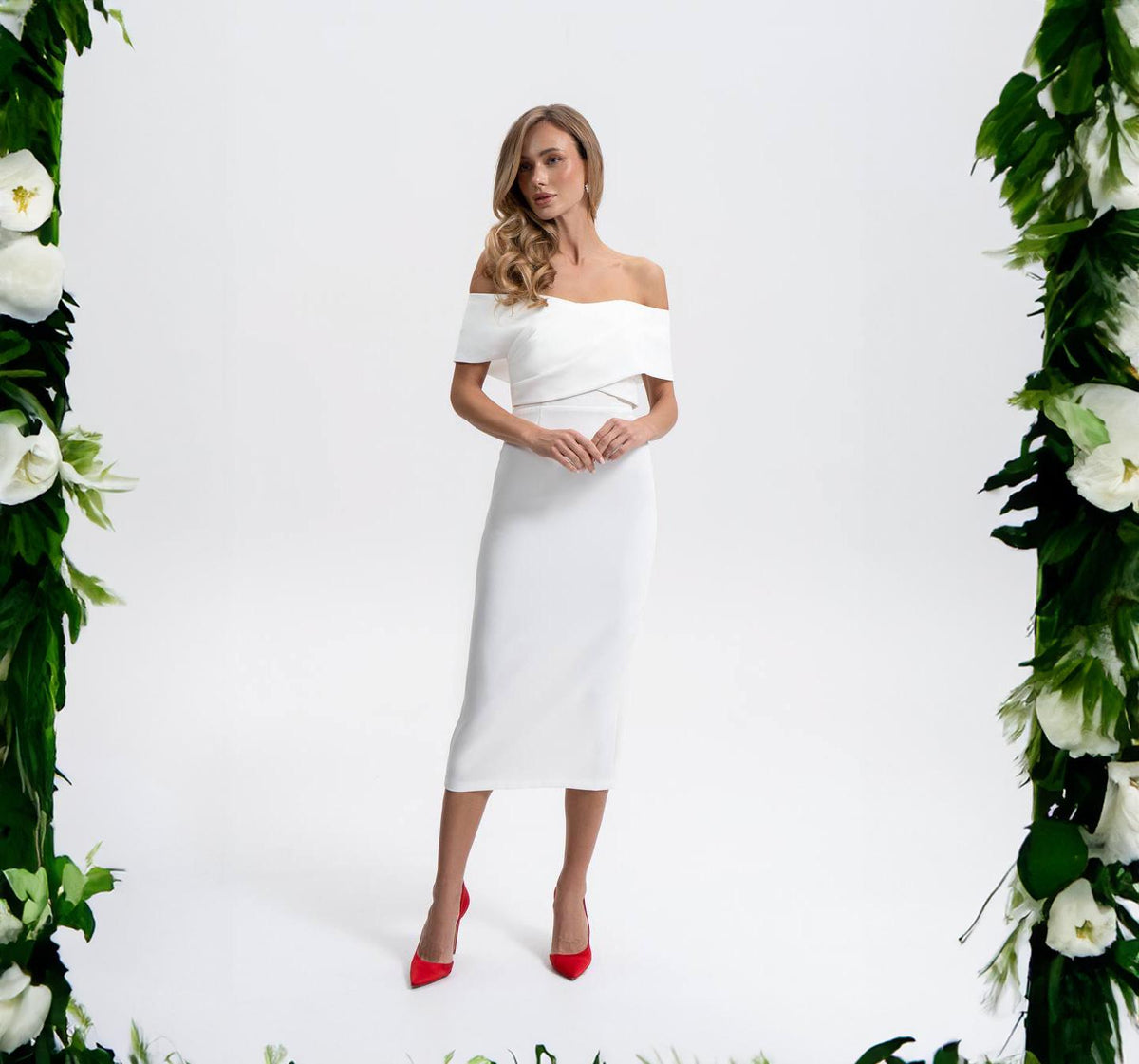 Frida White Bodycon Midi Dress — New York New York