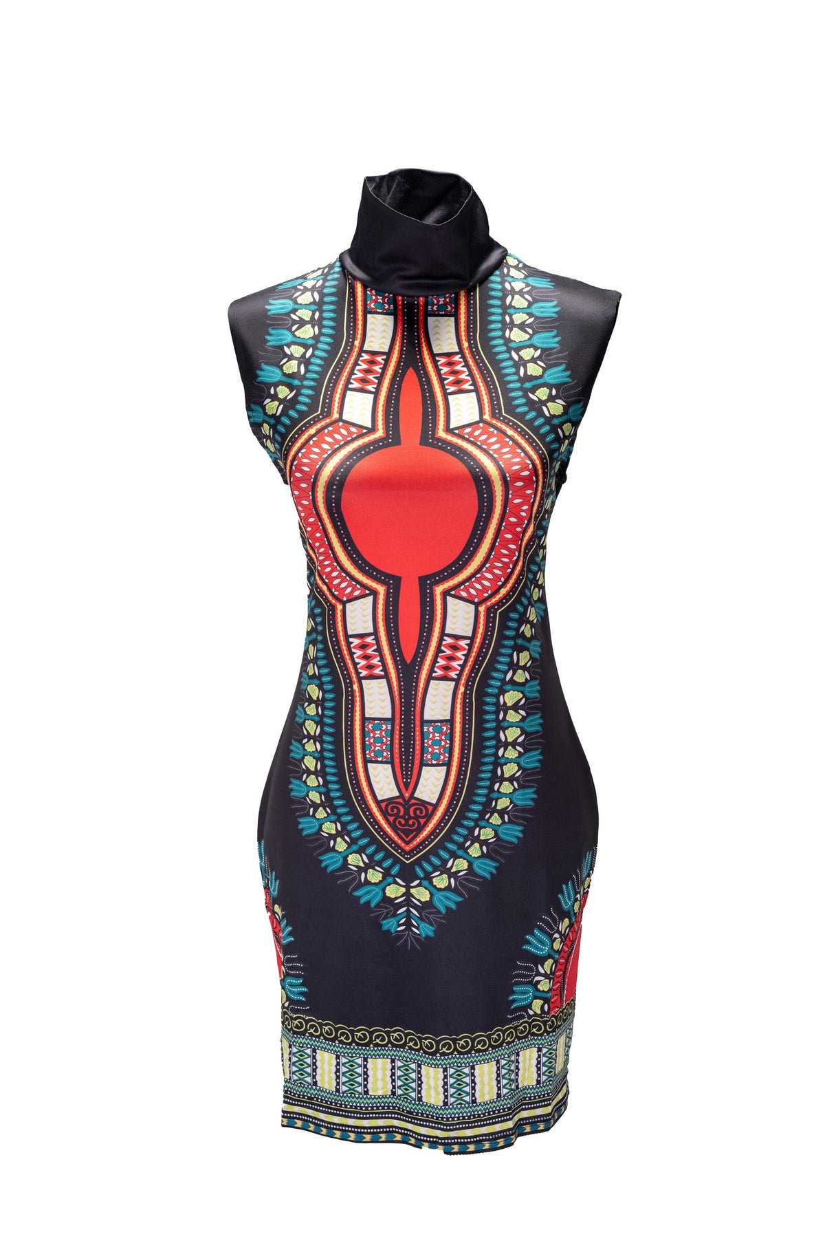 Adele Black Cotton Bodycon Midi Dress — view 5