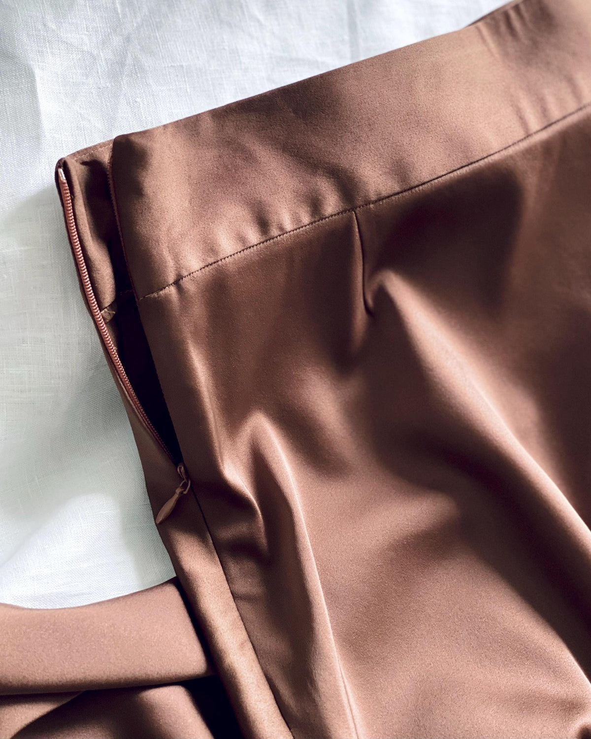 Ottilie Brown Satin Maxi Skirt — view 5