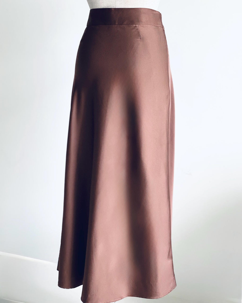 Ottilie Brown Satin Maxi Skirt — view 2