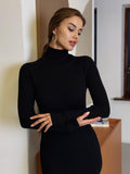 Elsie Black Knit Bodycon Midi Dress — New York New York