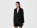Talia Black Linen Blazer — New York New York