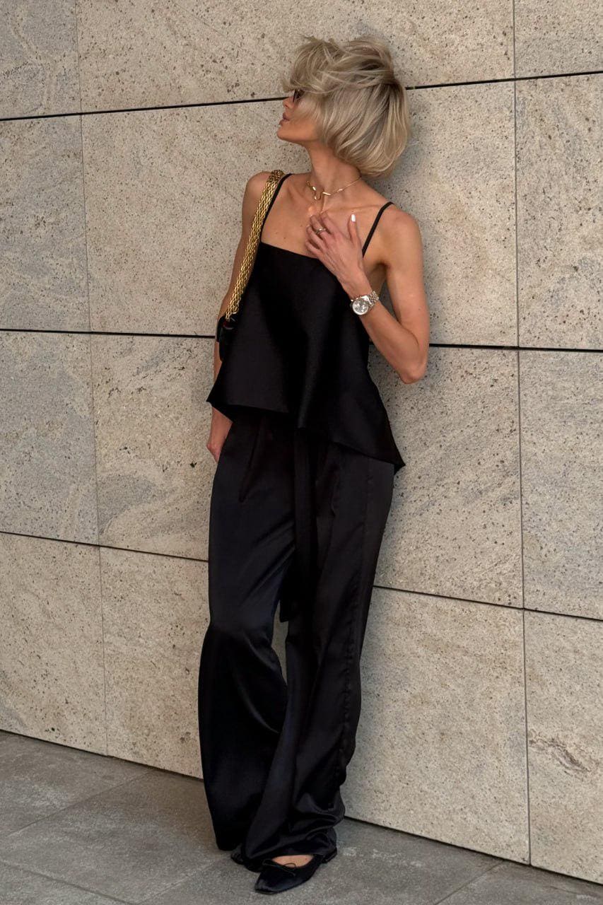 Vida Black Satin Set — view 5