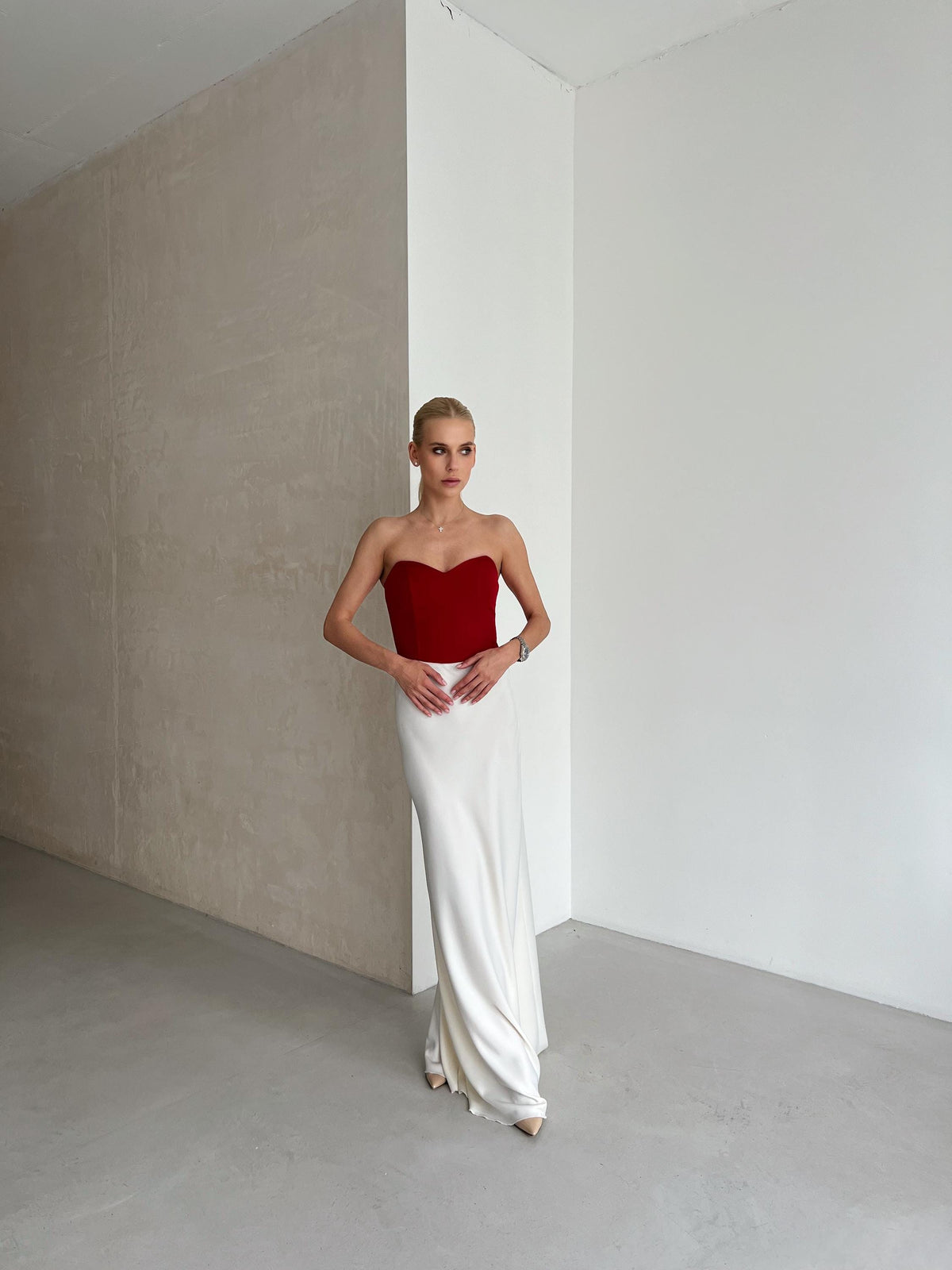 Sage White Satin Maxi Skirt — view 4