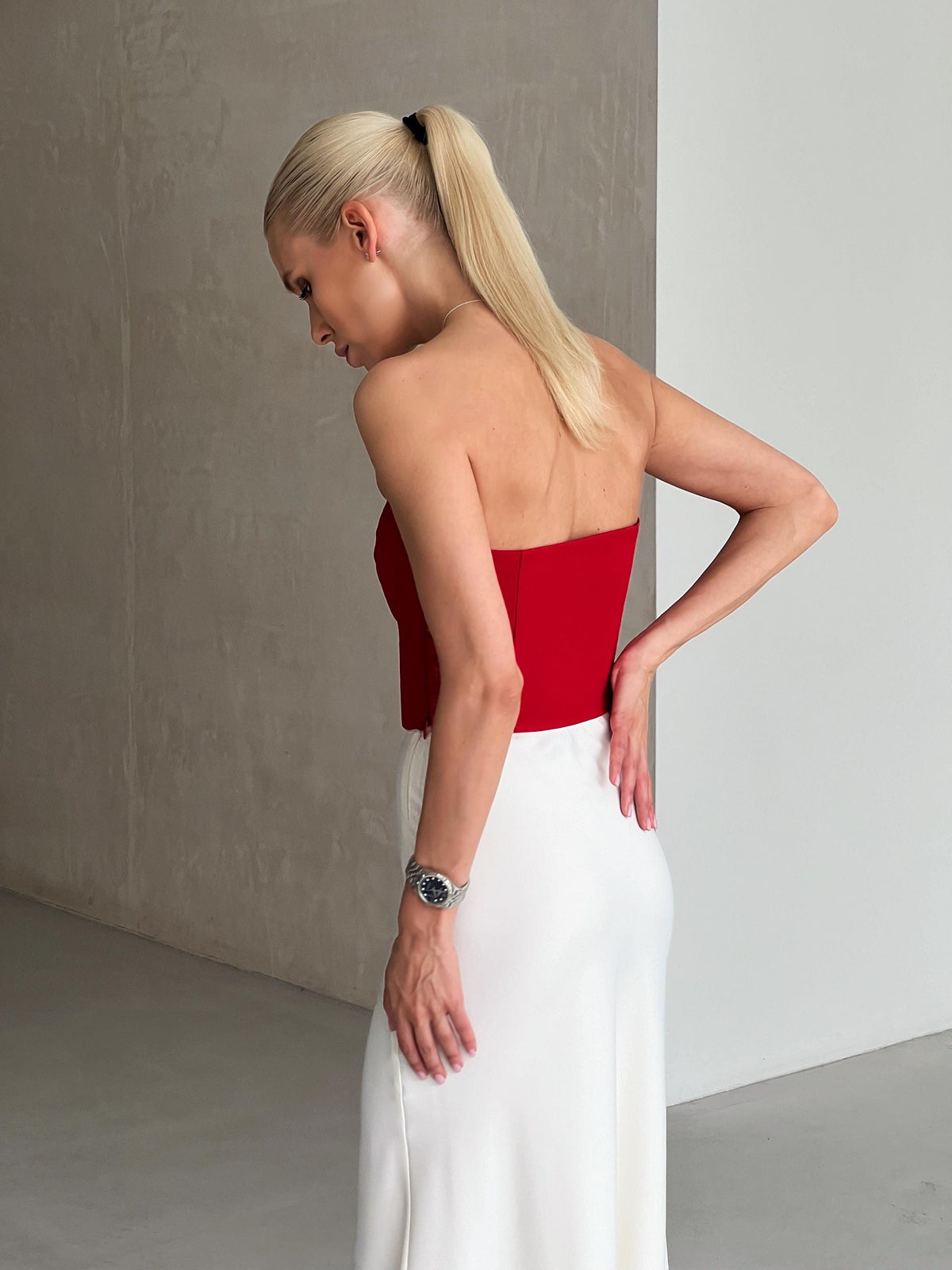 Sage White Satin Maxi Skirt — view 3