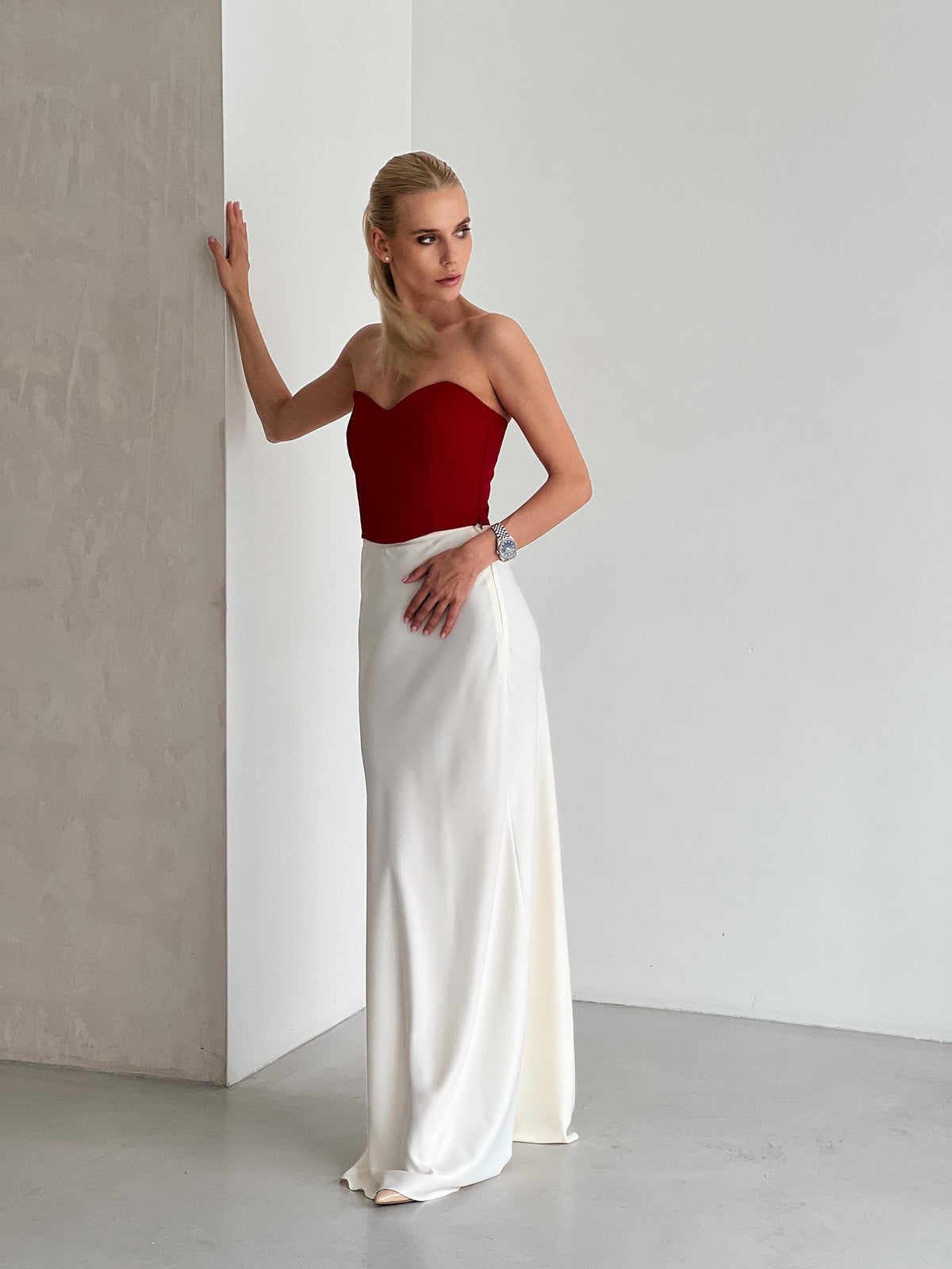 Sage White Satin Maxi Skirt — New York New York
