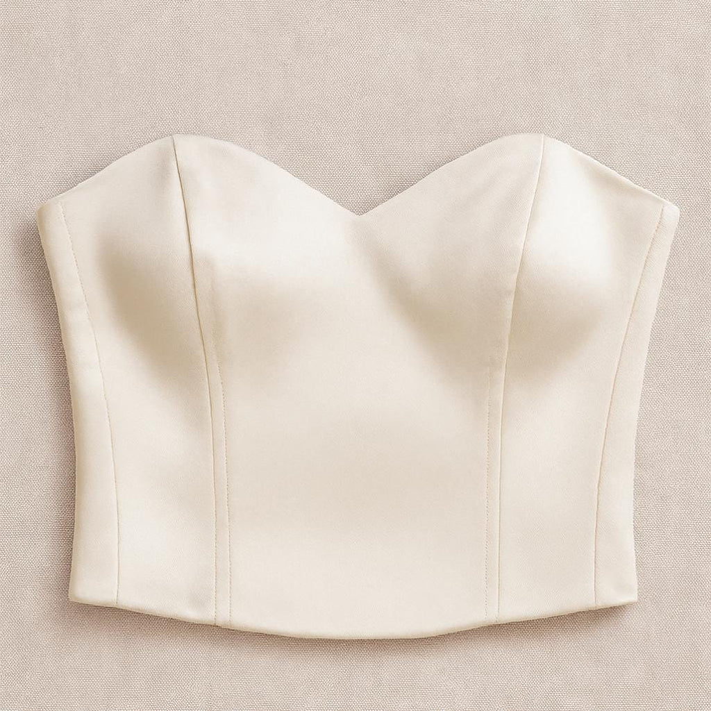 Dahlia Beige Satin Top — New York New York
