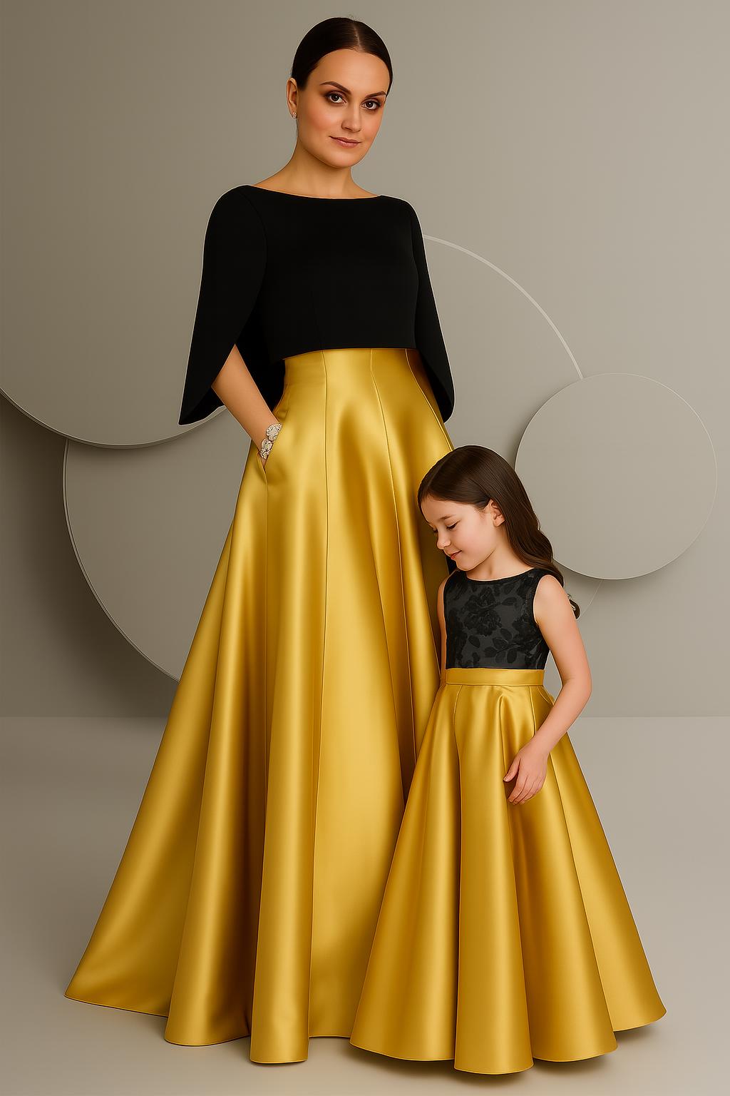 Hattie Gold Satin Maxi Skirt — view 2