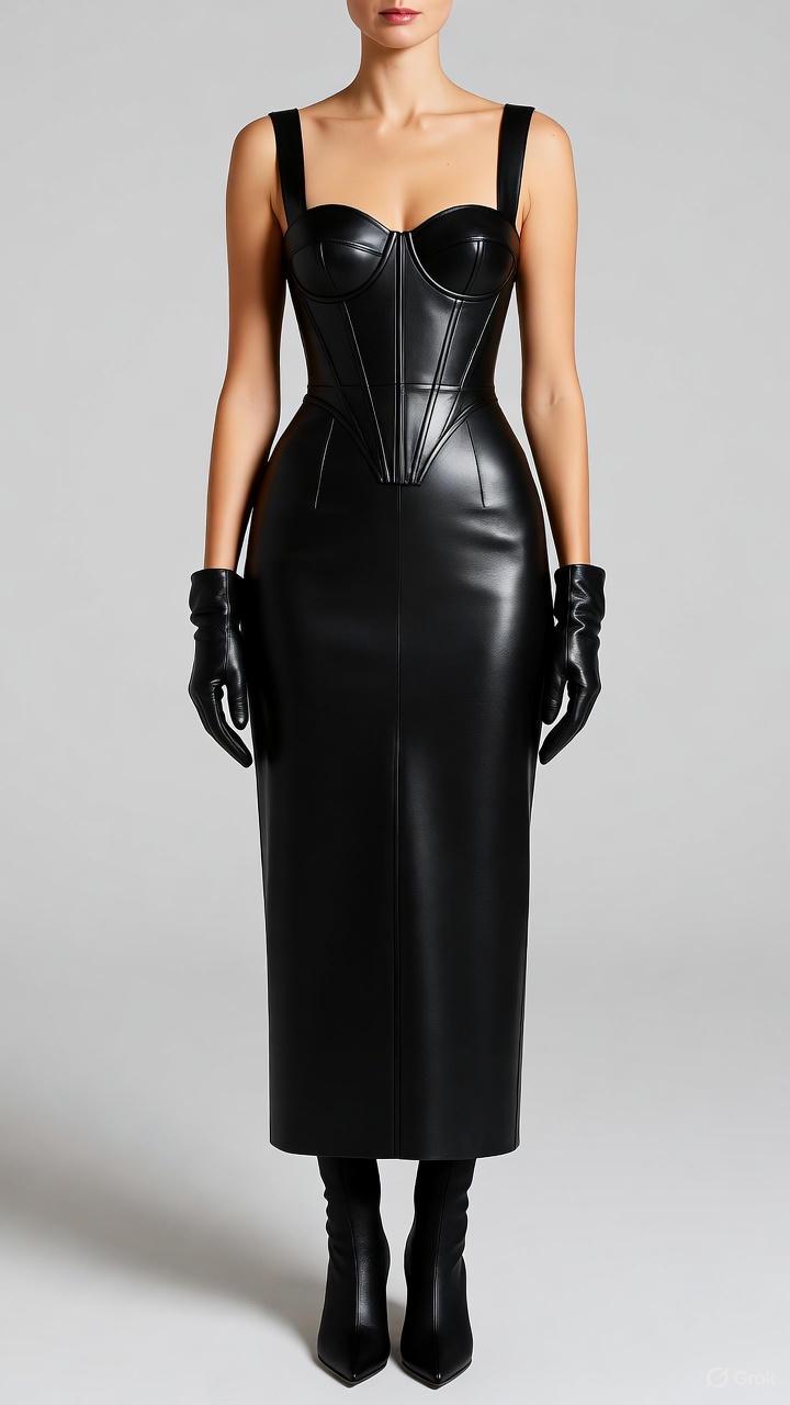 Daisy Black Bodycon Midi Dress — view 3