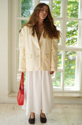 Eden Yellow Cotton Pleated Blazer — New York New York
