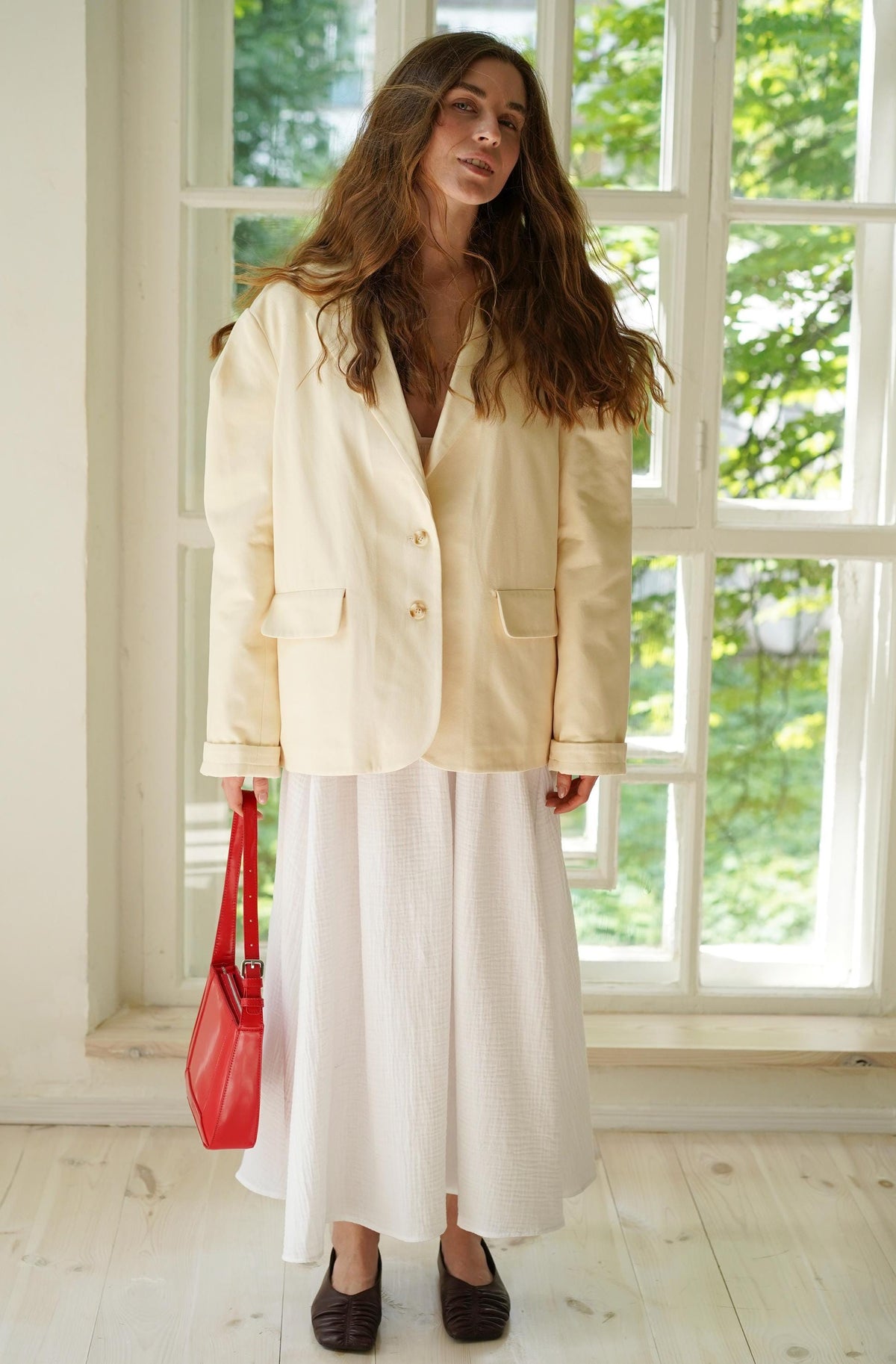 Eden Yellow Cotton Pleated Blazer — New York New York