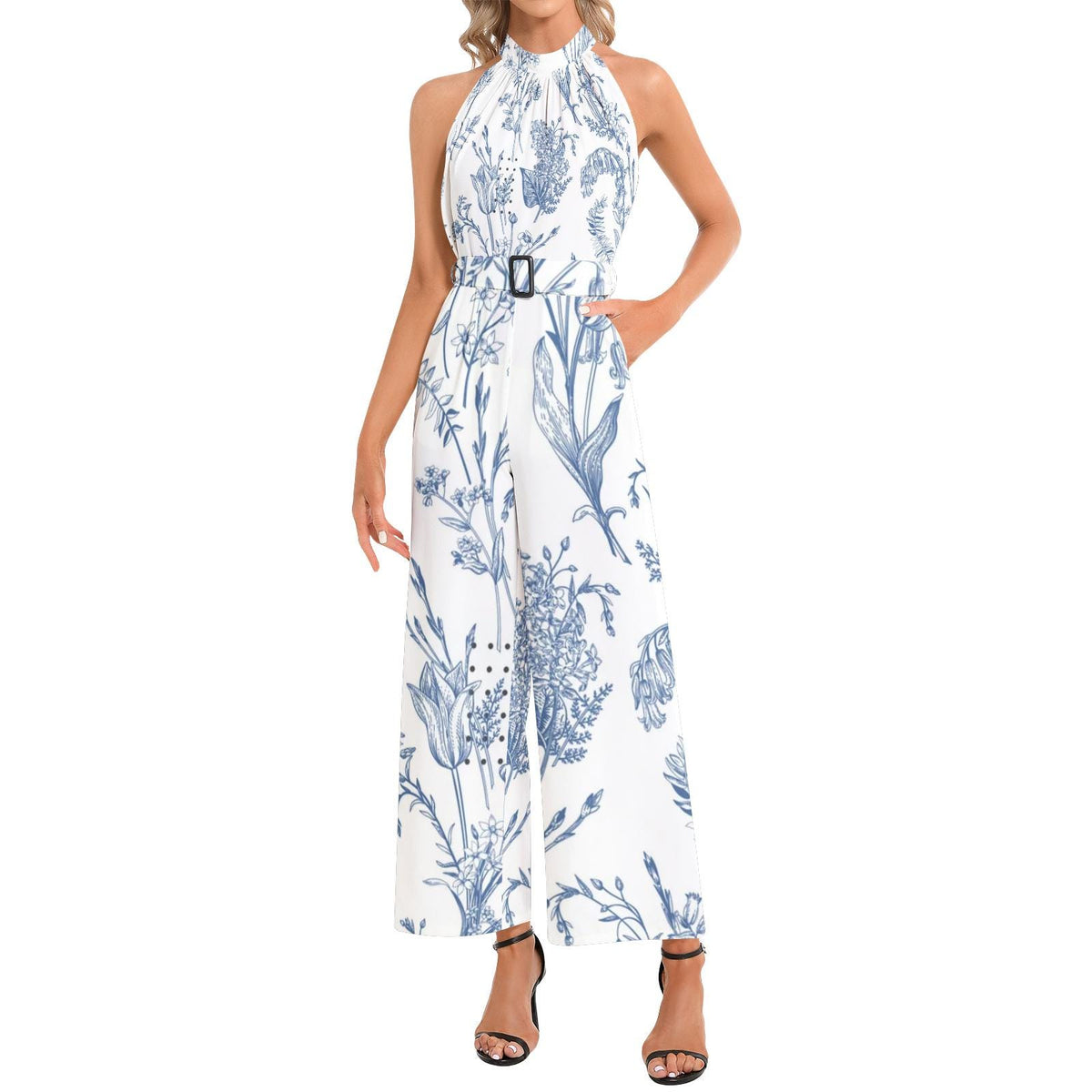 Romy Floral Halter Jumpsuit — New York New York