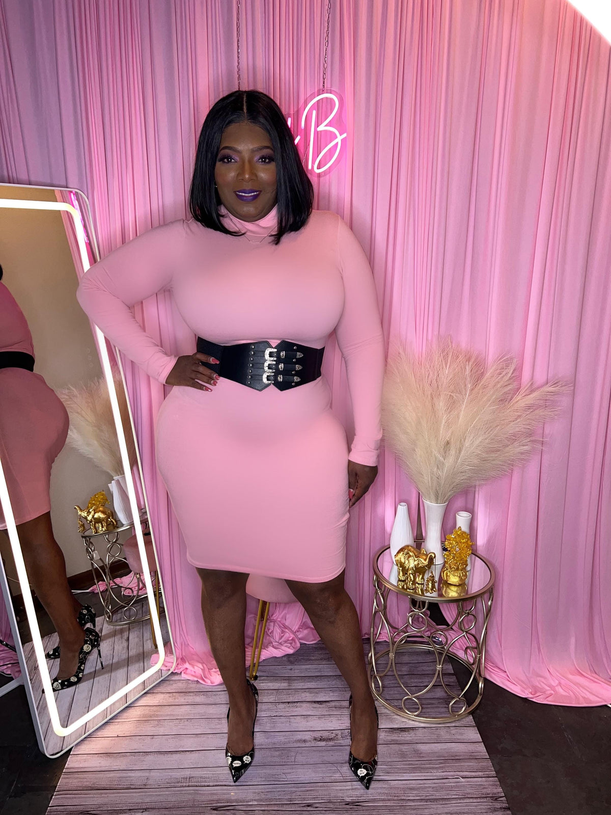 Bianca White Knit Bodycon Midi Dress — view 3